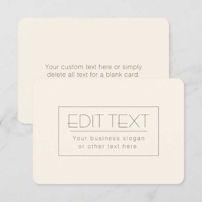 Stylish Editable Template | Off-white & Dark Brown (Front/Back)