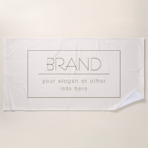 Stylish Editable Template   Off-white & Dark Brown Beach Towel