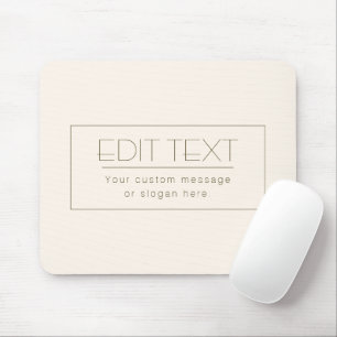 Stylish Editable Template   Off-white & Dark Brown Mouse Pad