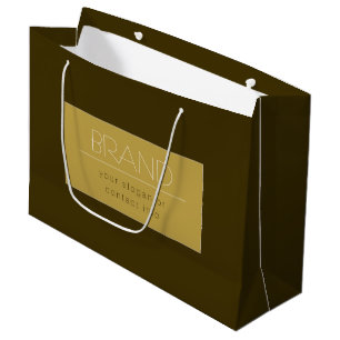 Stylish Editable Text Template Vintage Gold Large Gift Bag
