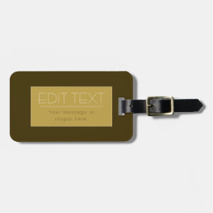 Stylish Editable Text Template Vintage Gold Luggage Tag