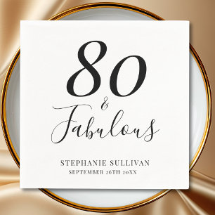 Stylish Eighty And Fabulous 80th Birthday Party  Napkin
