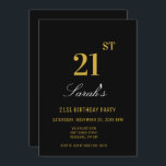 Stylish Elegant Black & Gold 21st Birthday Party  Invitation<br><div class="desc">Stylish Elegant Black & Gold 21st Birthday Party Invitation</div>