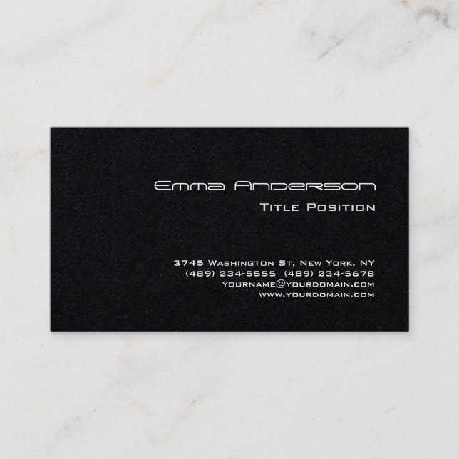 Stylish Elegant Black Modern Impressive Trendy Business Card (Front)