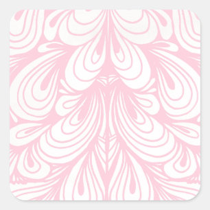 Stylish Elegant Blush Pink Pattern Square Sticker
