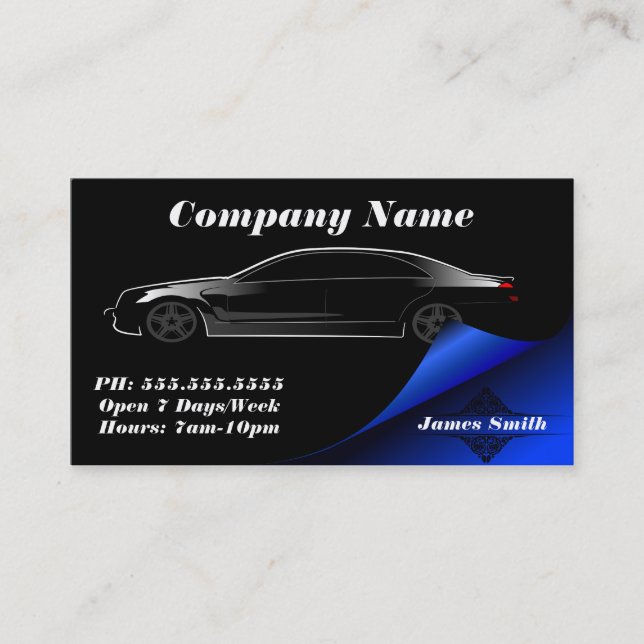 Stylish Elegant Bold Automobile EU Business Card (Front)