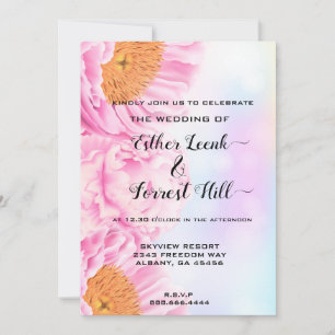 Stylish & Elegant Floral Bouquet Wedding Invitation