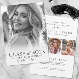 Stylish Elegant Graduate Simple Photo Graduation Invitation