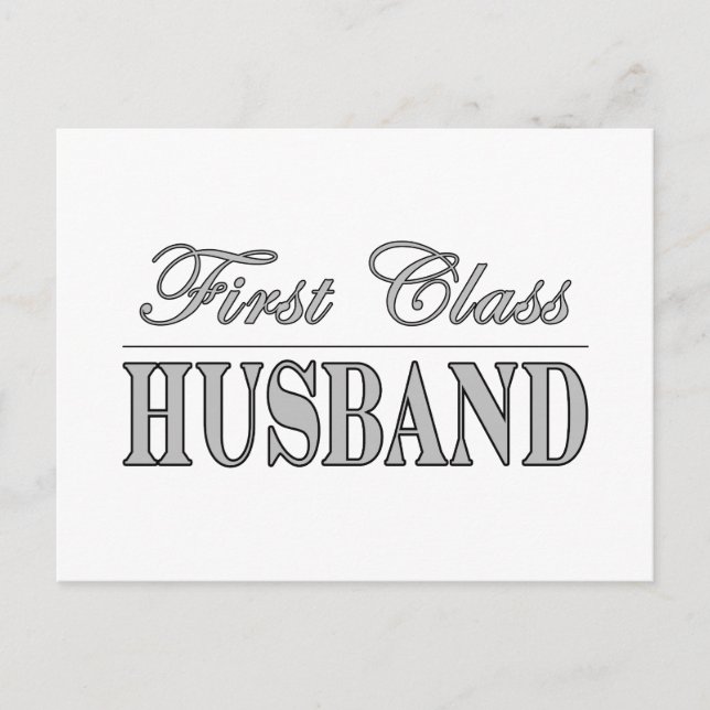 Stylish Elegant Husbands : First Class Husband Postcard (Front)