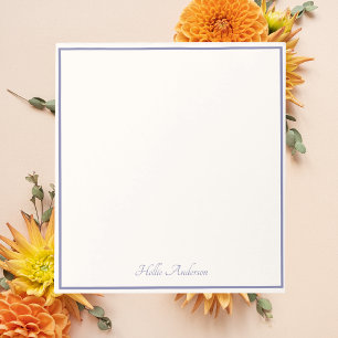 Stylish Elegant Ivory & Dusty Blue Simple Notepad