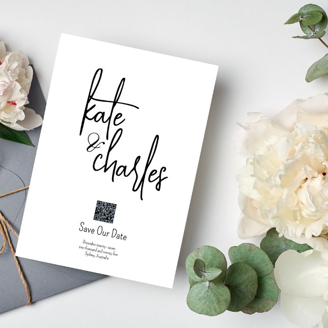 Stylish Elegant Modern Custom Names Save the date Invitation (Creator Uploaded)