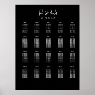 Stylish Elegant Modern Custom Names seating chart