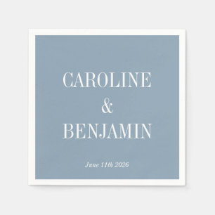 Stylish Elegant Modern Dusty Blue Custom Wedding Napkin