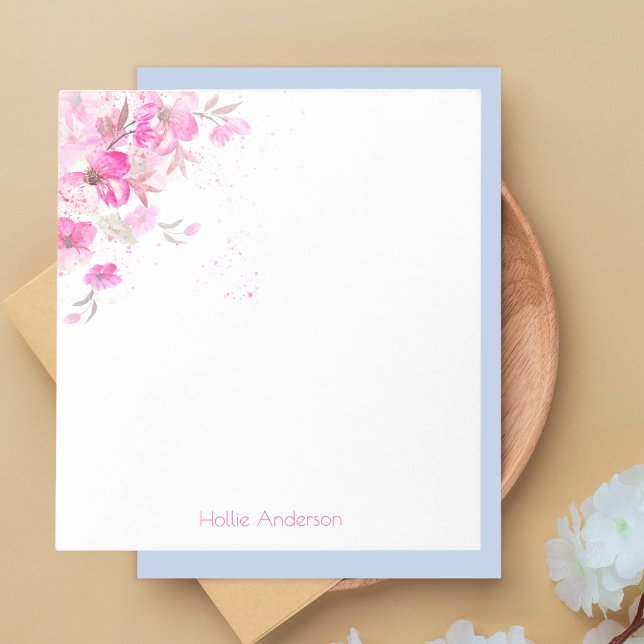 Stylish Elegant Modern Floral Girly Notepad (Creator Uploaded)