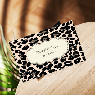 Stylish Elegant Modern Girly Leopard Print Business Card