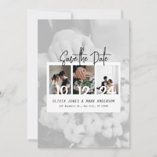 Stylish Elegant Modern Save the Date Photo Collage