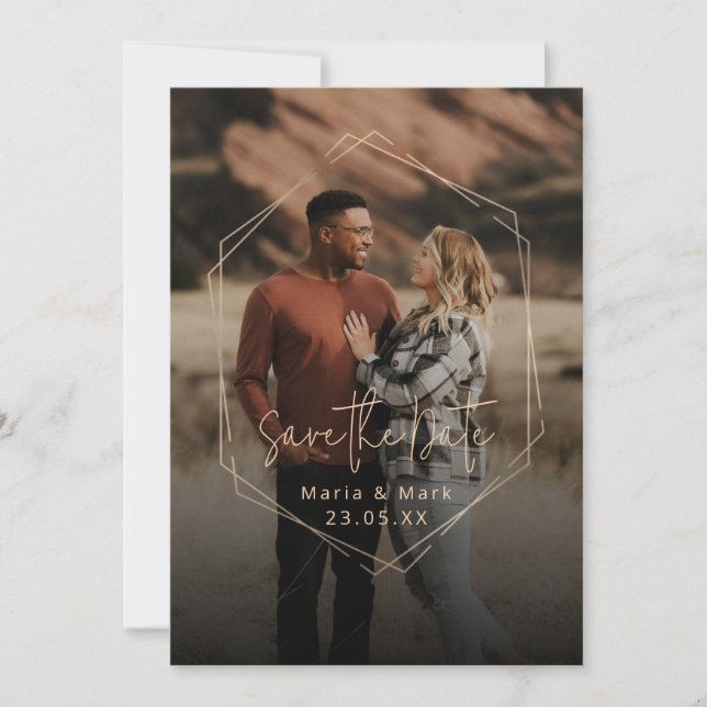 Stylish elegant modern Save the Date With Photo (Front)