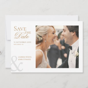 Stylish Elegant Photo Wedding Save the Date Invitation