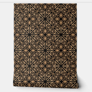 Stylish Elegant Retro Geometric Classy Deco Brown Wallpaper