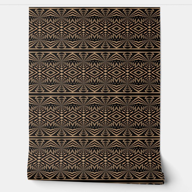  Stylish Elegant Retro Geometric Classy Deco Brown Wallpaper (Unrolling)