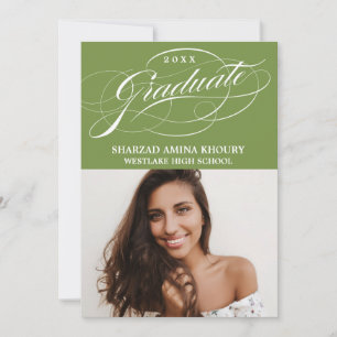 STYLISH ELEGANT SCRIPT 2 GRADUATE PARTY INVITATION