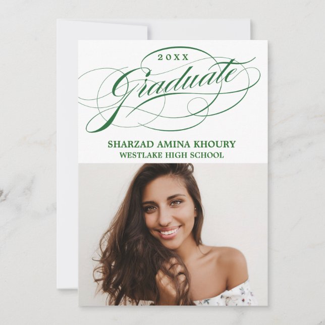 STYLISH ELEGANT SCRIPT 2 GRADUATE PARTY INVITATION (Front)