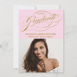 STYLISH ELEGANT SCRIPT 2 GRADUATE PARTY INVITATION
