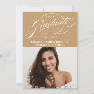 STYLISH ELEGANT SCRIPT 2 GRADUATE PARTY INVITATION
