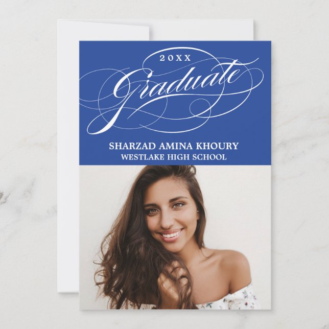 STYLISH ELEGANT SCRIPT 2 GRADUATE PARTY INVITATION (Front)