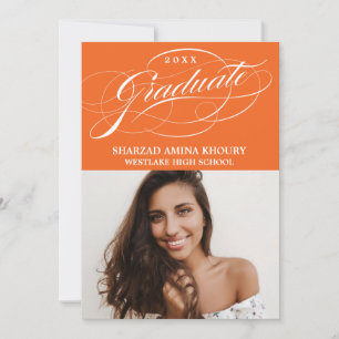 STYLISH ELEGANT SCRIPT 2 GRADUATE PARTY INVITATION