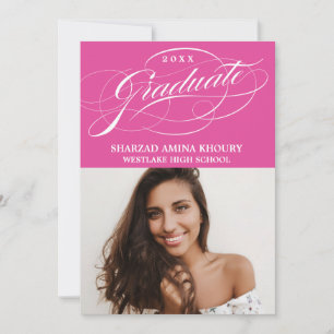 STYLISH ELEGANT SCRIPT 2 GRADUATE PARTY INVITATION