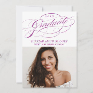 STYLISH ELEGANT SCRIPT 2 GRADUATE PARTY INVITATION