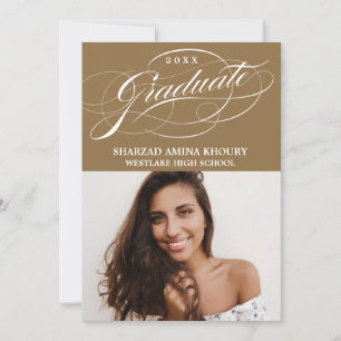 STYLISH ELEGANT SCRIPT 2 GRADUATE PARTY INVITATION