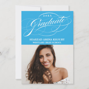 STYLISH ELEGANT SCRIPT 2 GRADUATE PARTY INVITATION