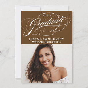 STYLISH ELEGANT SCRIPT 2 GRADUATE PARTY INVITATION