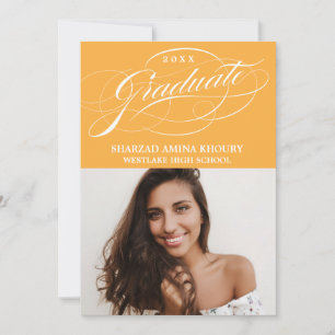 STYLISH ELEGANT SCRIPT 2 GRADUATE PARTY INVITATION