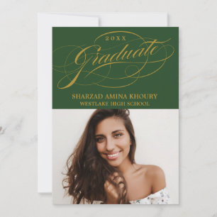 STYLISH ELEGANT SCRIPT 2 GRADUATE PARTY INVITATION