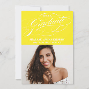 STYLISH ELEGANT SCRIPT 2 GRADUATE PARTY INVITATION