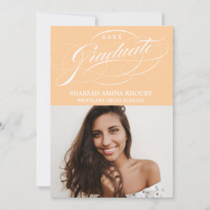 STYLISH ELEGANT SCRIPT 2 GRADUATE PARTY INVITATION