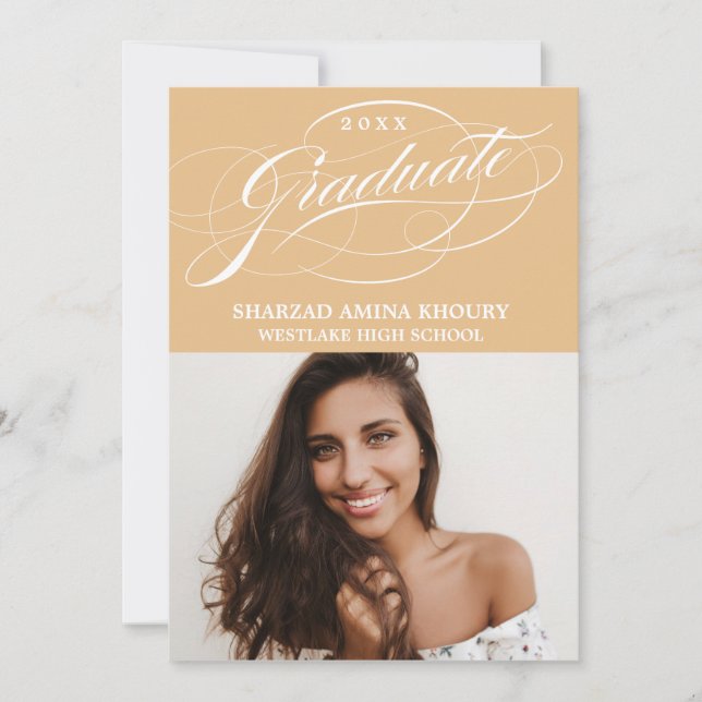 STYLISH ELEGANT SCRIPT 2 GRADUATE PARTY INVITATION (Front)