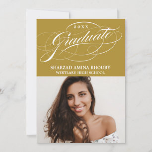 STYLISH ELEGANT SCRIPT 2 GRADUATE PARTY INVITATION
