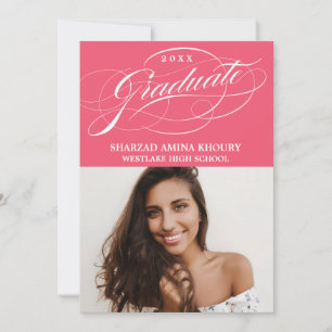 STYLISH ELEGANT SCRIPT 2 GRADUATE PARTY INVITATION