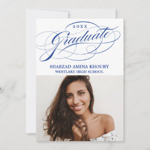 STYLISH ELEGANT SCRIPT 2 GRADUATE PARTY INVITATION