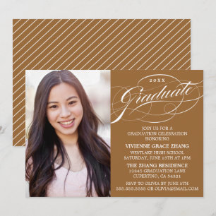 STYLISH ELEGANT SCRIPT GRADUATE PARTY INVITATION