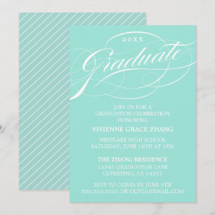 STYLISH ELEGANT SCRIPT GRADUATE PARTY INVITATION