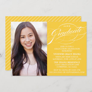 STYLISH ELEGANT SCRIPT GRADUATE PARTY INVITATION