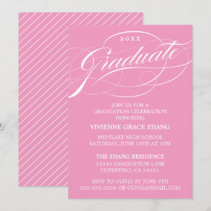 STYLISH ELEGANT SCRIPT GRADUATE PARTY INVITATION