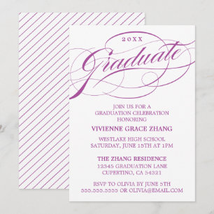 STYLISH ELEGANT SCRIPT GRADUATE PARTY INVITATION