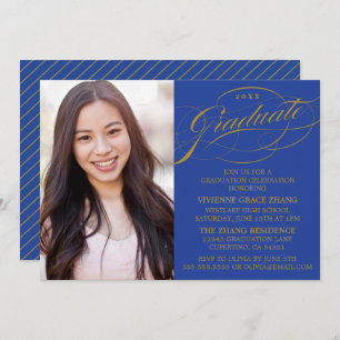 STYLISH ELEGANT SCRIPT GRADUATE PARTY INVITATION