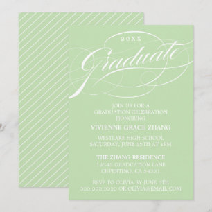 STYLISH ELEGANT SCRIPT GRADUATE PARTY INVITATION